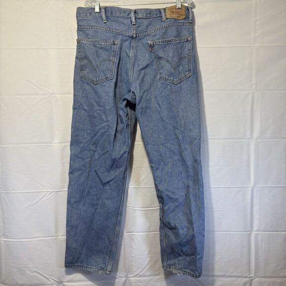 Levi’s 550 Medium Blue Wash Straight Leg Relaxed Fit Jeans Men’s W38 L30 - Picture 2 of 7